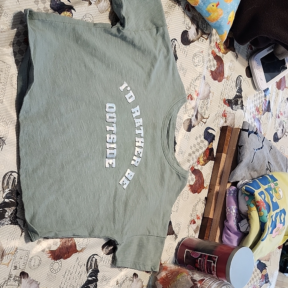 Athletic Works Kids Green Tee - I'd Rather Be Outside